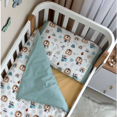 Змінна постіль Baby Dream Леви з веселками м'ята