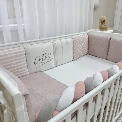 Комплект постільної білизни для новонародженого Арт Дизайн Cutey, колір пудрово-ліловий - 4