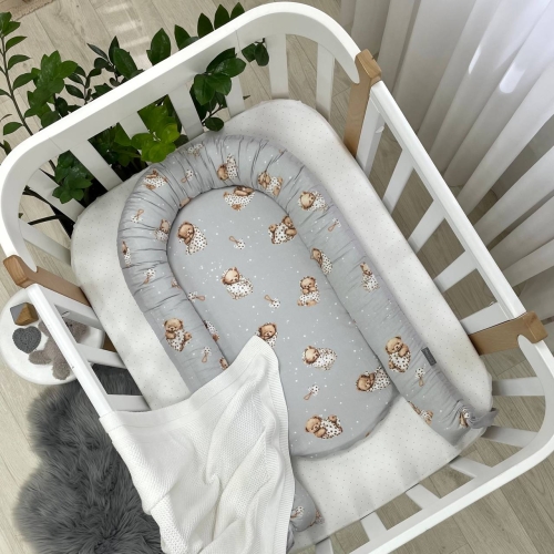 Кокон Baby Design Мишка в одеяле на сером - 2