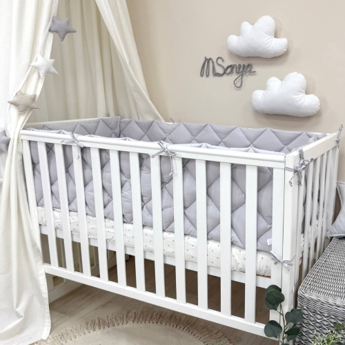 Комплект постільної білизни для новонародженого Baby Mix Тедді сірий - 3