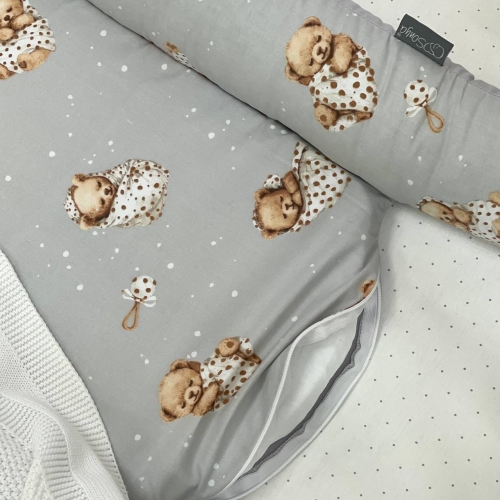 Кокон Baby Design Мишка в одеяле на сером - 5