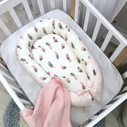 Комплект постільної білизни для новонародженого Baby Mix Перо пудра, колір пудра - 12