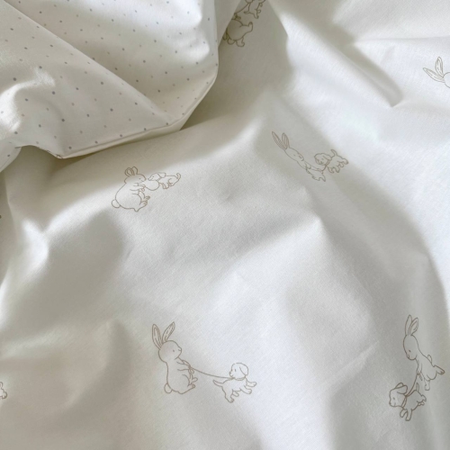 Комплект постельного белья для новорождённого Baby Dream New Зайка c собачкой бежевый/голубой - 6