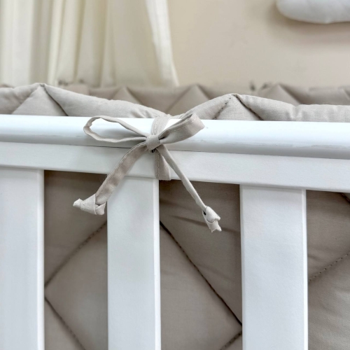 Комплект постільної білизни для новонародженого Baby Mix Сіро-бежеві сердечка - 7