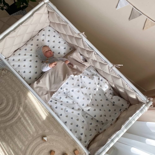 Змінна постіль Baby Mix Сіро-бежеві серця - 8