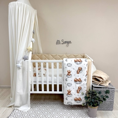 Комплект постельного белья для новорождённого Baby Mix Тедди бежевый