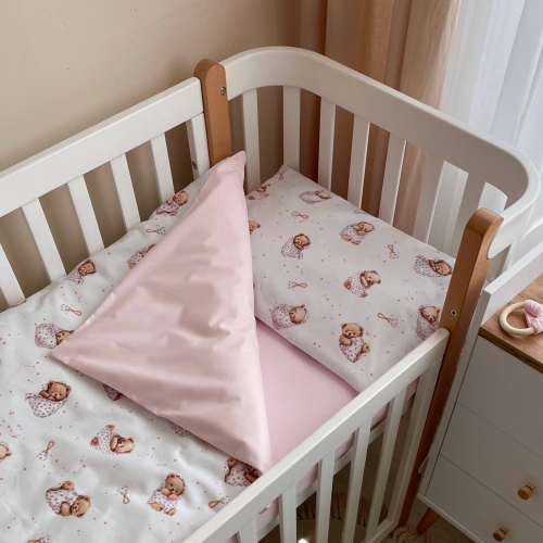 Сменная постель Baby Mix Мишка в одеяле на белом - 3