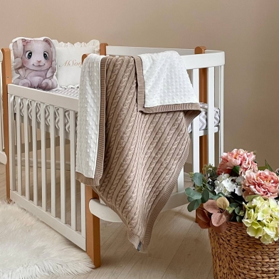 Плед в'язаний Wellsoft Коса кава