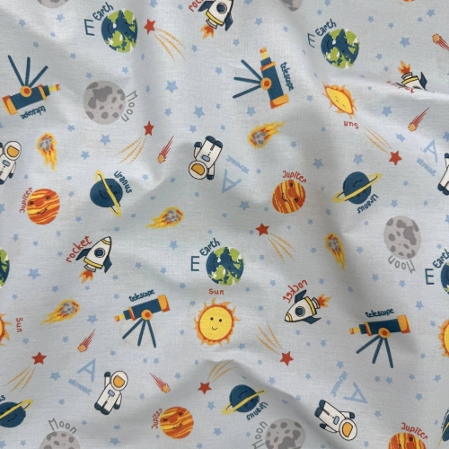 Пелёнка бязь Космос на голубом - 2