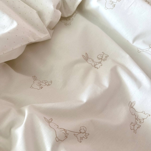 Комплект постельного белья для новорождённого Baby Dream New Зайка c собачкой бежевый/пудра - 6