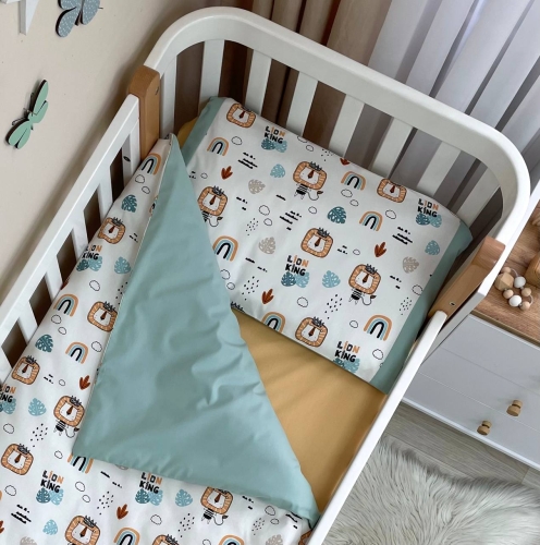 Сменная постель Baby Dream Львы с радугами мята - 1