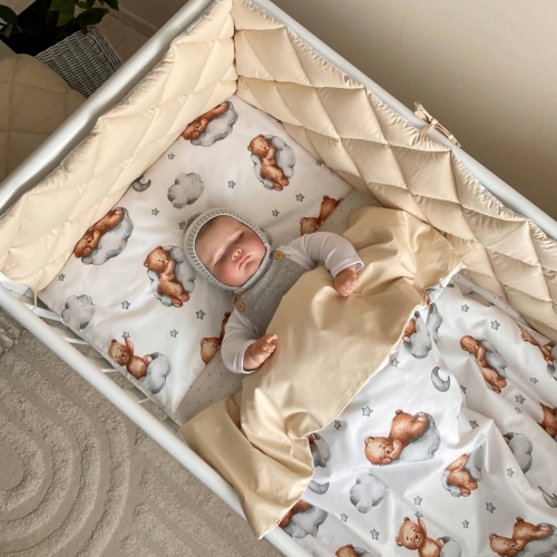 Комплект постільної білизни для новонародженого Baby Mix Тедді бежевий - 7