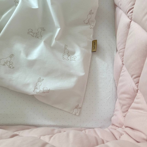 Комплект постельного белья для новорождённого Baby Dream New Зайка c собачкой бежевый/пудра - 7
