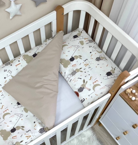 Змінна постіль Baby Mix Зайці на драбинці бежевий - 3