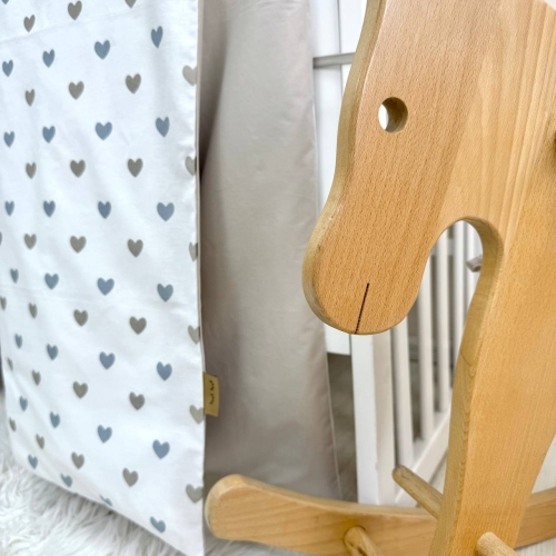 Комплект постільної білизни для новонародженого Baby Mix Сіро-бежеві сердечка - 11