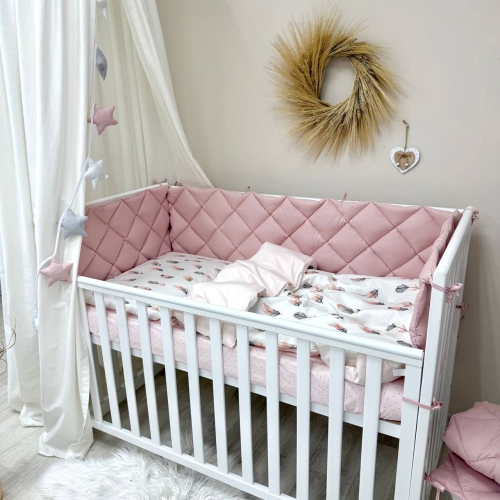 Комплект постільної білизни для новонародженого Baby Mix Перо пудра, колір пудра - 6