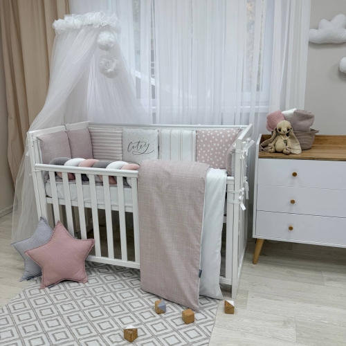 Комплект постільної білизни для новонародженого Арт Дизайн Cutey, колір пудрово-ліловий - 2