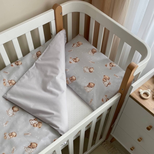 Сменная постель Baby Mix Мишка в одеяле на сером - 2