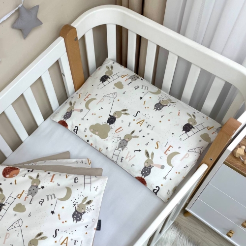 Змінна постіль Baby Mix Зайці на драбинці бежевий - 4