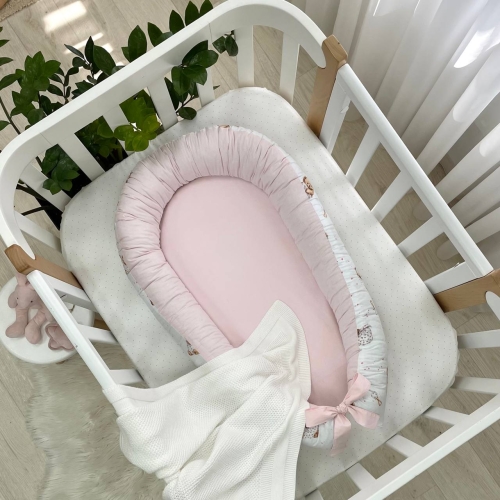 Кокон Baby Design Ведмедик у ковдрі на білому - 3