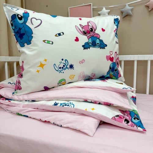 Комплект постельного белья подросток 1,5 Stich/рожевий (пододеяльник+наволочка) - 5