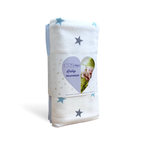 Набір пелюшок фланель 90х120 Soft Stars блакитний - 1