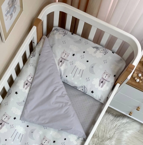 Змінна постіль Baby Dream Коти у хмарах сірий - 1