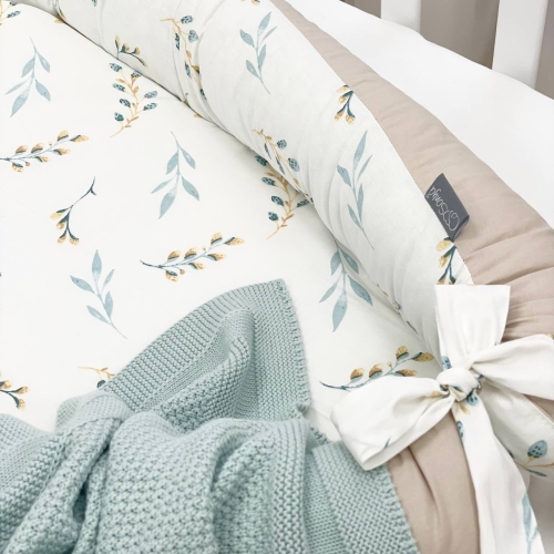 Кокон Baby Design Веточки котики мята - 4