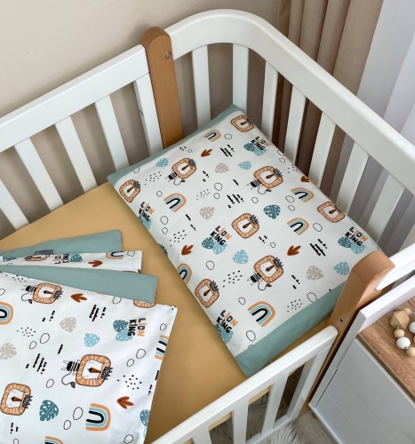 Сменная постель Baby Dream Львы с радугами мята - 5