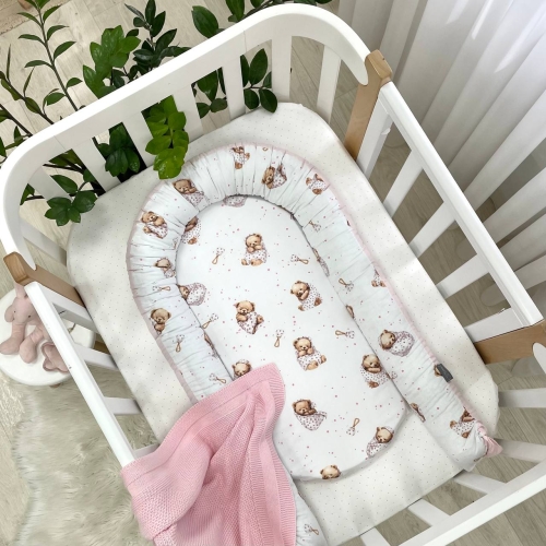 Кокон Baby Design Ведмедик у ковдрі на білому - 2