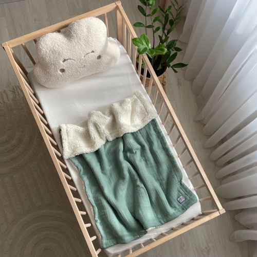 Плед муслин на меху Teddy малахит - 3