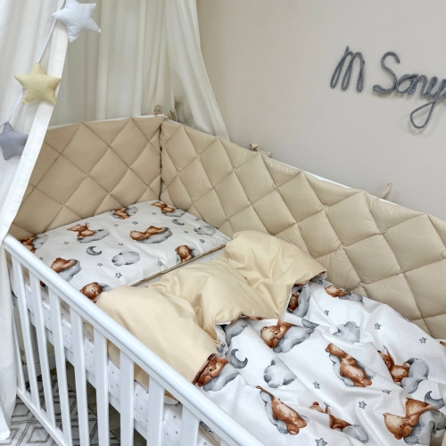 Комплект постільної білизни для новонародженого Baby Mix Тедді бежевий - 8