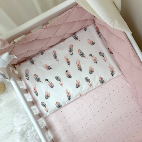 Комплект постільної білизни для новонародженого Baby Mix Перо пудра, колір пудра - 9