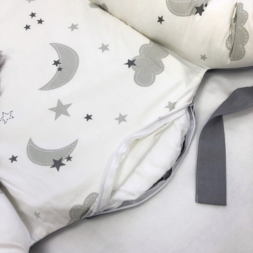 Кокон Baby Design Хмаринки сірі з місяцем - 6
