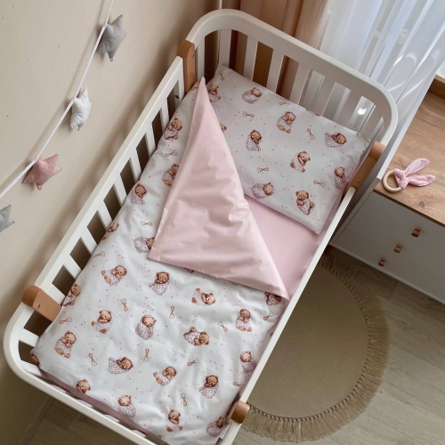 Сменная постель Baby Mix Мишка в одеяле на белом - 2
