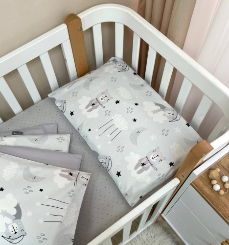 Змінна постіль Baby Dream Коти у хмарах сірий - 4