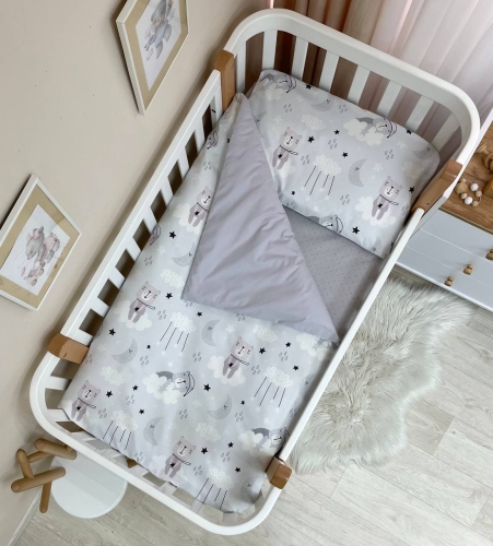 Змінна постіль Baby Dream Коти у хмарах сірий - 2