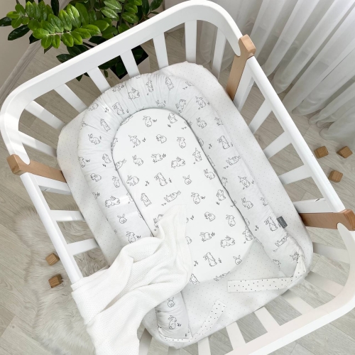 Кокон Baby Design Зайчики на белом - 4