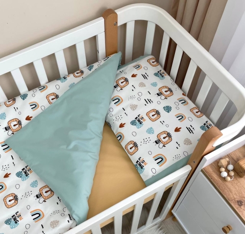 Сменная постель Baby Dream Львы с радугами мята - 3