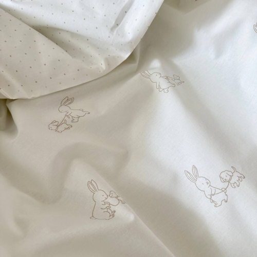 Комплект постельного белья для новорождённого Baby Dream New Зайка c собачкой бежевый/бежевый - 6