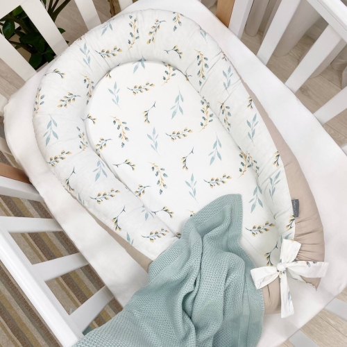Кокон Baby Design Веточки котики мята - 2