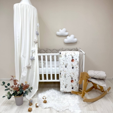 Комплект постільної білизни для новонародженого Baby Mix Зайці на драбинці бежевий