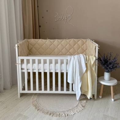 Бортик стьобаний "Baby Dream" на 3 сторони поплін бежевий