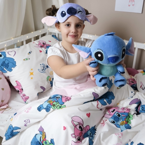 Комплект постельного белья подросток 1,5 Stich/рожевий (пододеяльник+наволочка) - 10