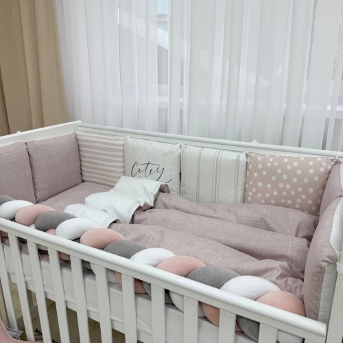 Комплект постільної білизни для новонародженого Арт Дизайн Cutey, колір пудрово-ліловий - 5