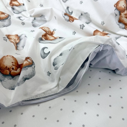 Комплект постільної білизни для новонародженого Baby Mix Тедді сірий - 10