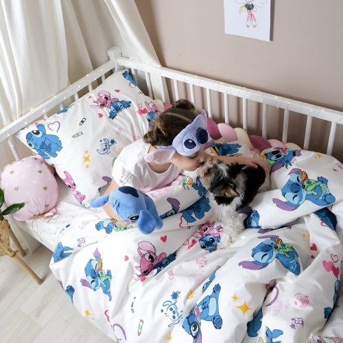 Комплект постельного белья подросток 1,5 Stich/рожевий (пододеяльник+наволочка) - 11