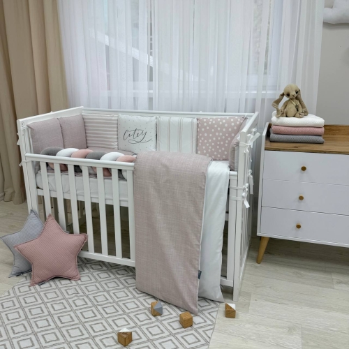 Комплект постільної білизни для новонародженого Арт Дизайн Cutey, колір пудрово-ліловий - 1
