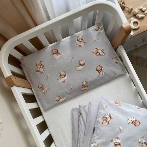Сменная постель Baby Mix Мишка в одеяле на сером - 4