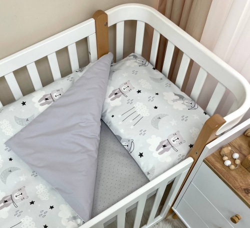 Змінна постіль Baby Dream Коти у хмарах сірий - 3